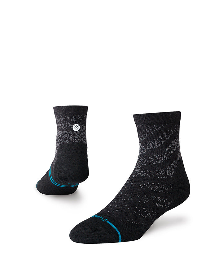 run socks quarter - black