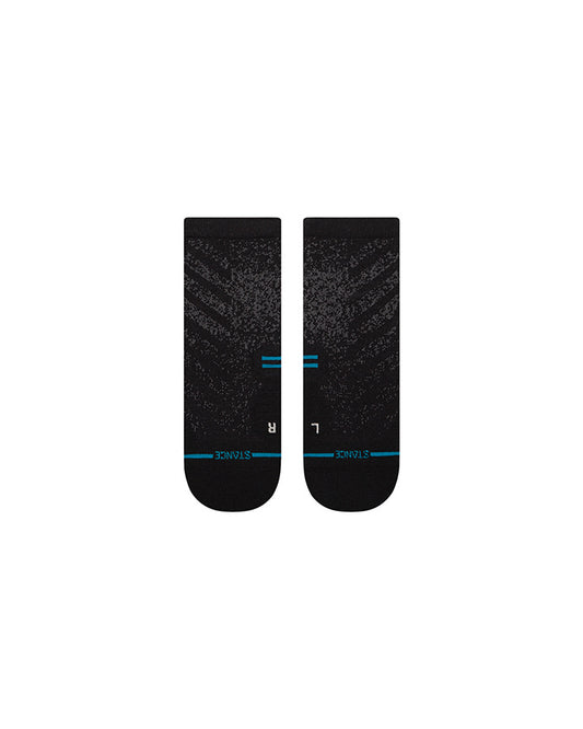 run socks quarter - black