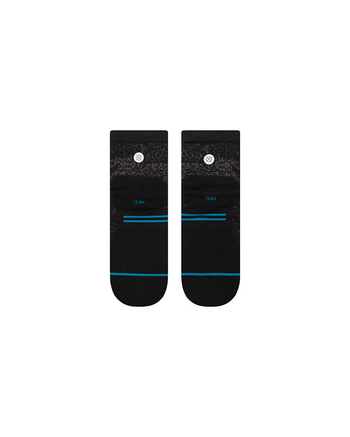 run socks quarter - black